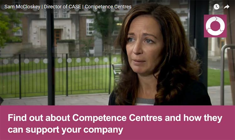 Screenshot from a video about CASE as a Competence Centre
